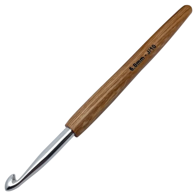 Aluminium Häkelnadel mit Holzgriff