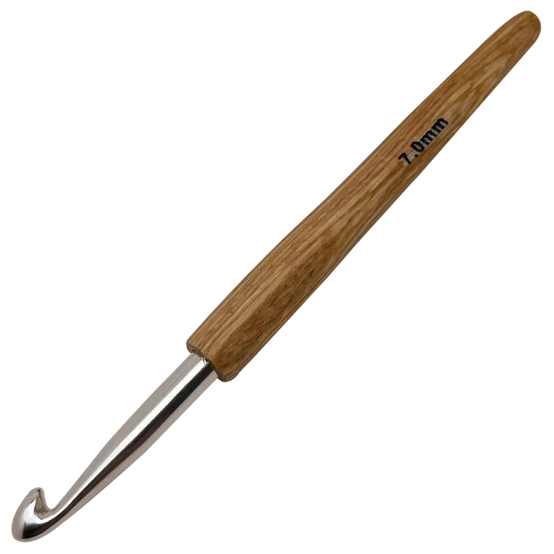 Aluminium Häkelnadel mit Holzgriff