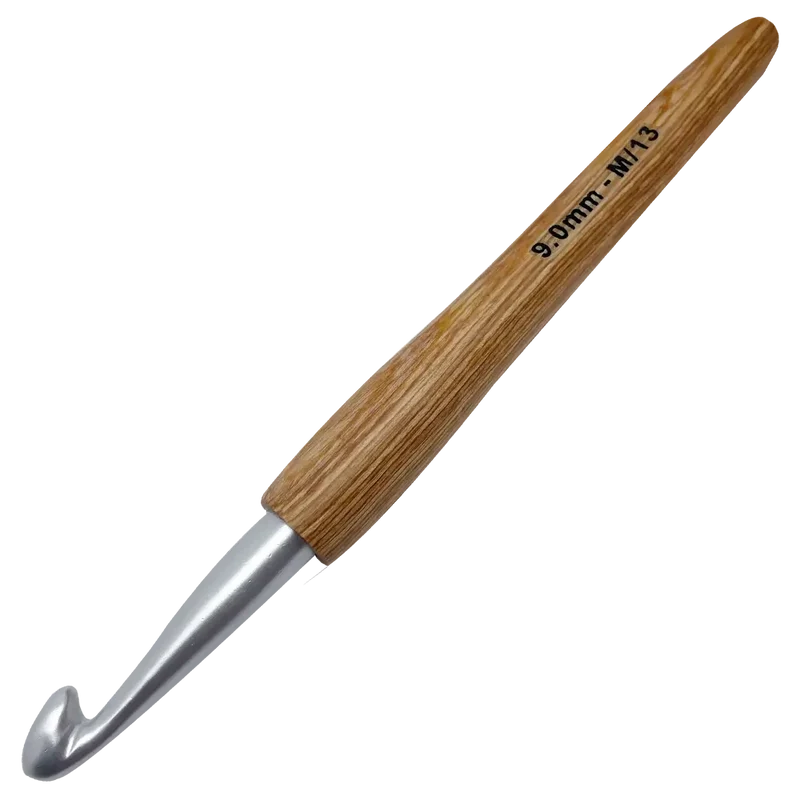 Aluminium Häkelnadel mit Holzgriff