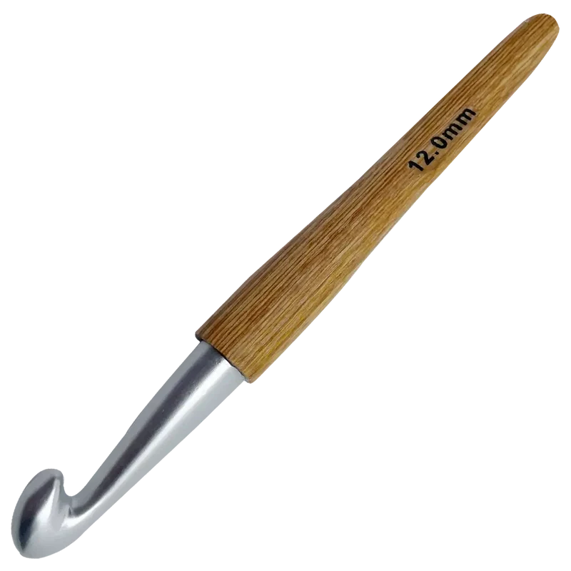 Aluminium Häkelnadel mit Holzgriff