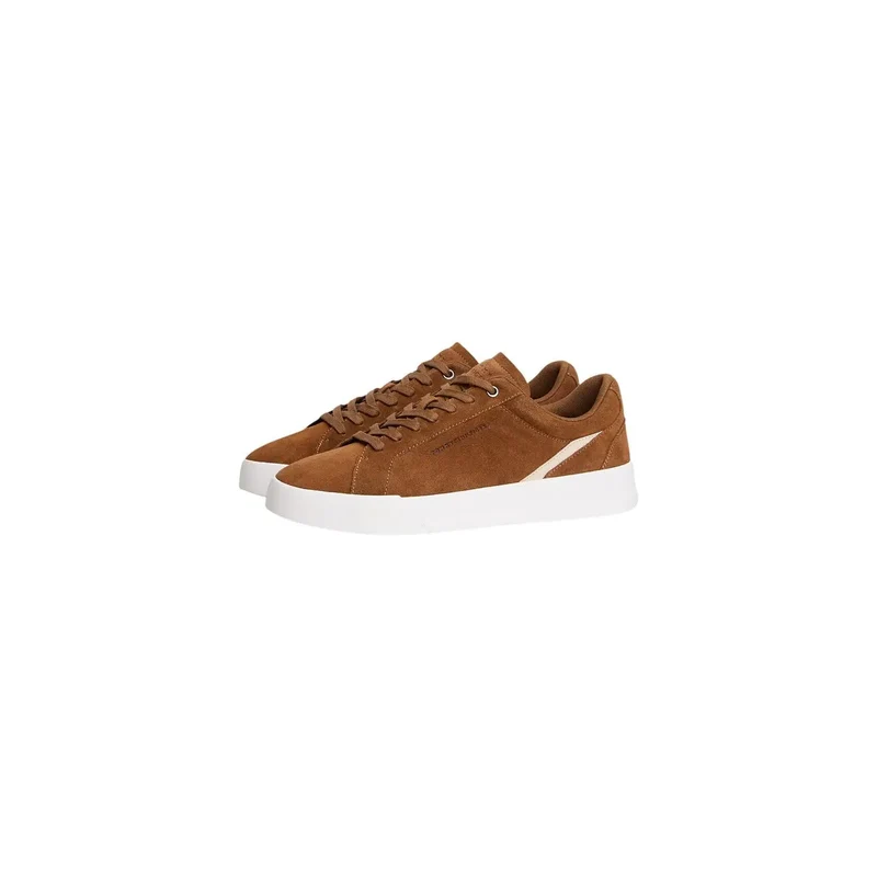 Tommy Hilfiger Herren-Sneaker aus beigem Veloursleder für Herbst und Winter