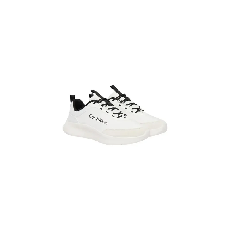 Calvin Klein Herren weiße Polyester-Schnürsneakers