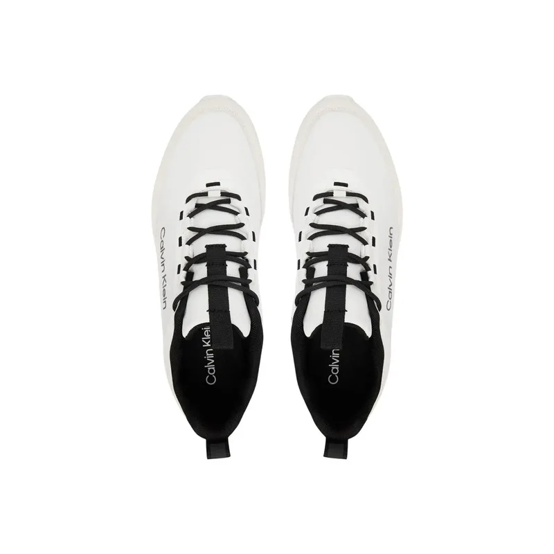 Calvin Klein Herren weiße Polyester-Schnürsneakers