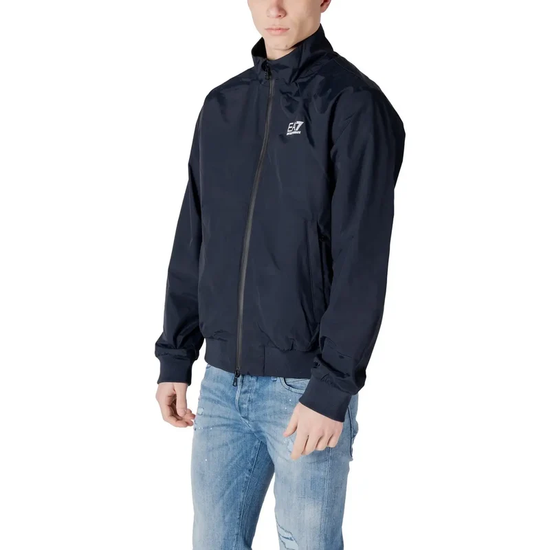 EA7 Herrenblazer, blau, Reißverschluss, Rollkragen, Jacke aus Polyamid