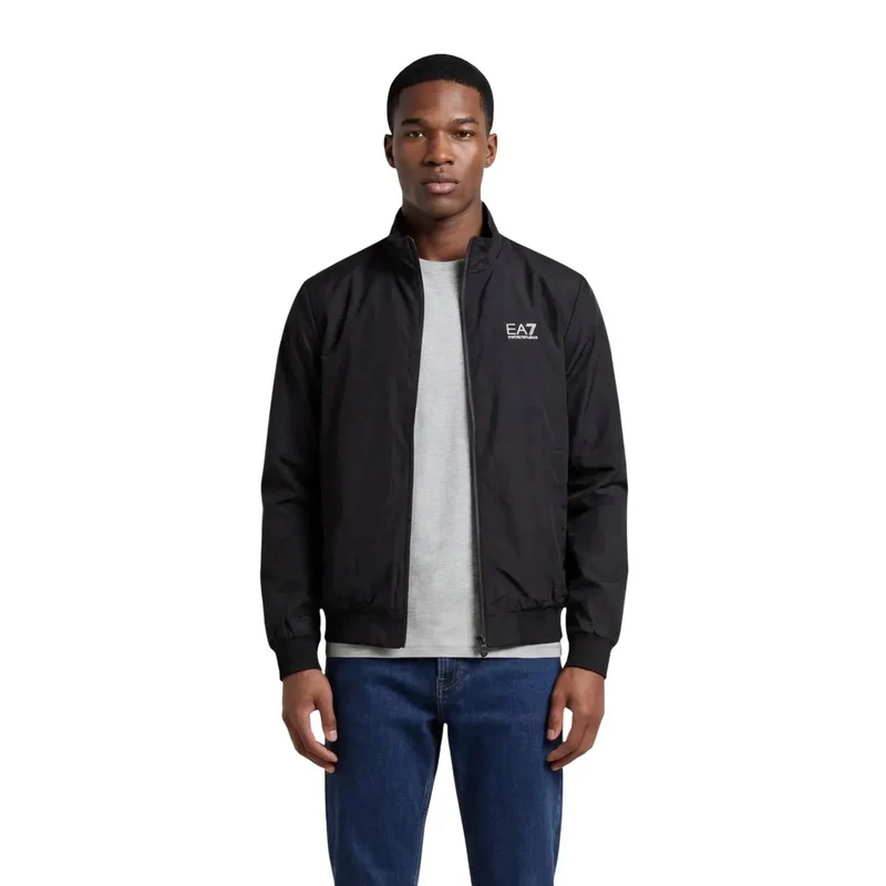 EA7 Herrenblazer, blau, Reißverschluss, Rollkragen, Jacke aus Polyamid