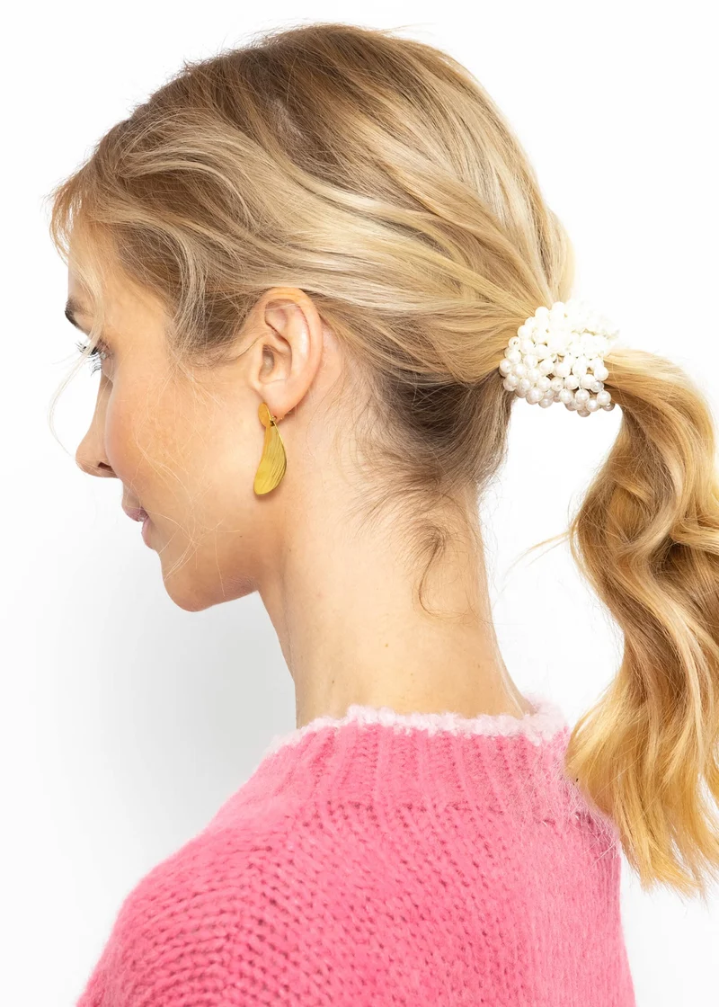 Perlen-Scrunchie - offwhite