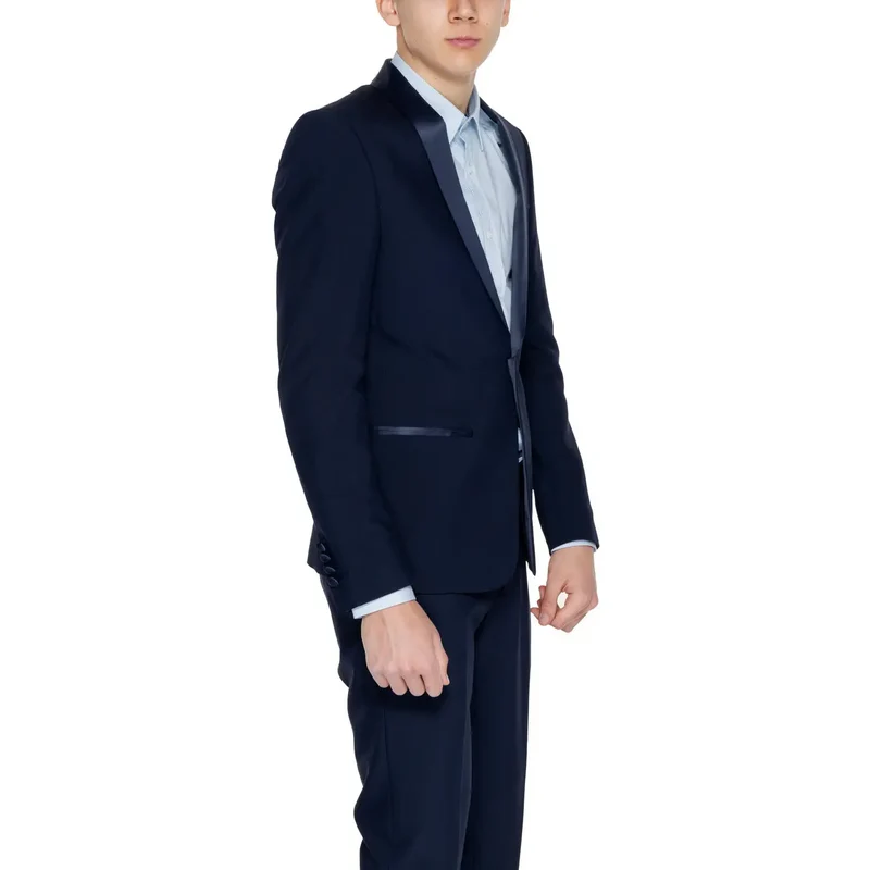 Antony Morato Men Blue Reverskragen Lange Blazerjacke