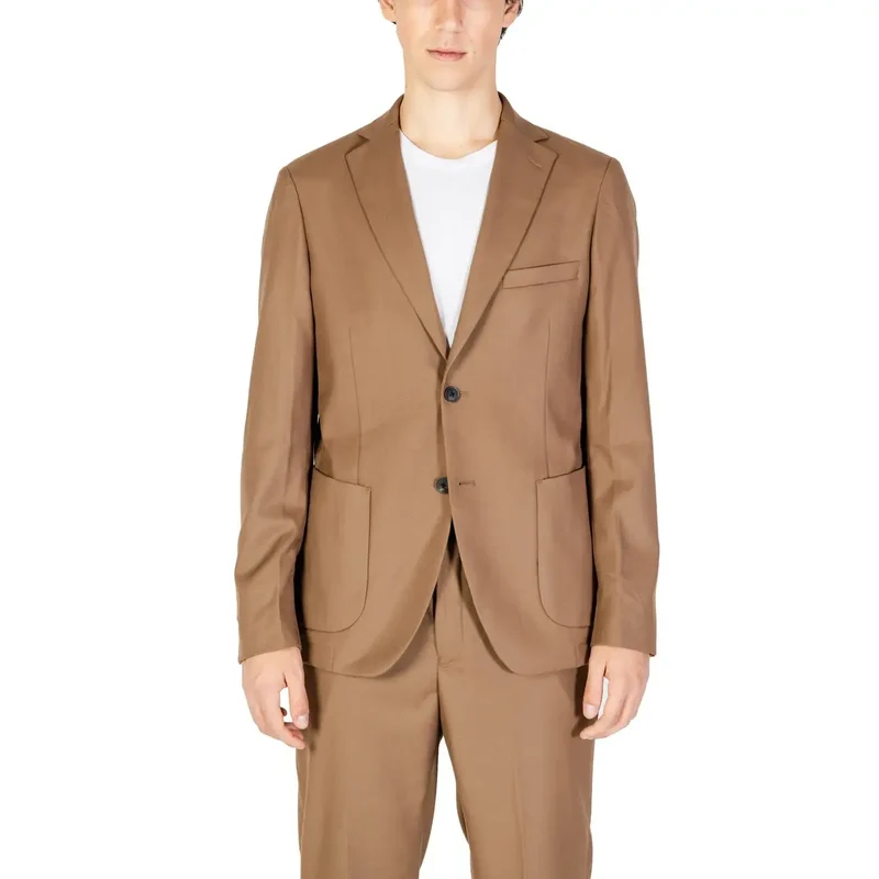 Hamaki-ho Herrenbeiger Polyester-Anzugblazer mit Reverskragen GAI1579H