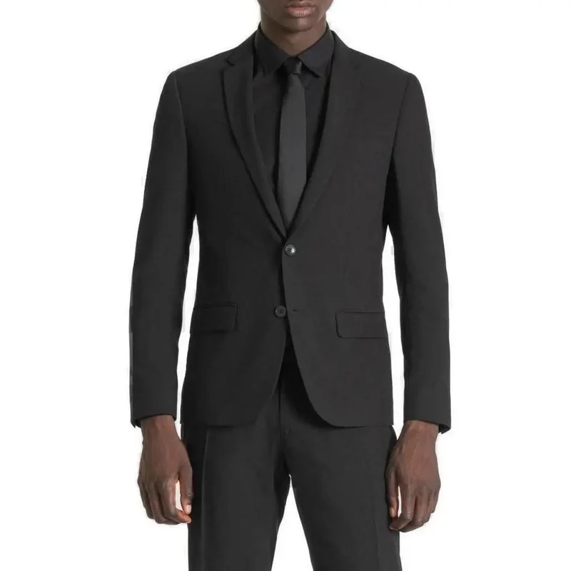 Antony Morato Herren-Blazer mit Revers aus schwarzem Polyester-Mischgewebe