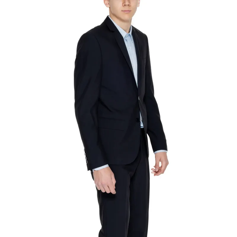 Antony Morato Herren-Blazer mit Revers aus schwarzem Polyester-Mischgewebe
