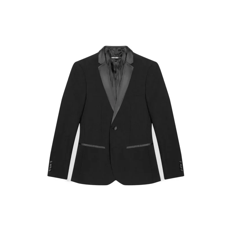 Antony Morato Herren Black Slim-Fit-Sakko mit Reverskragen