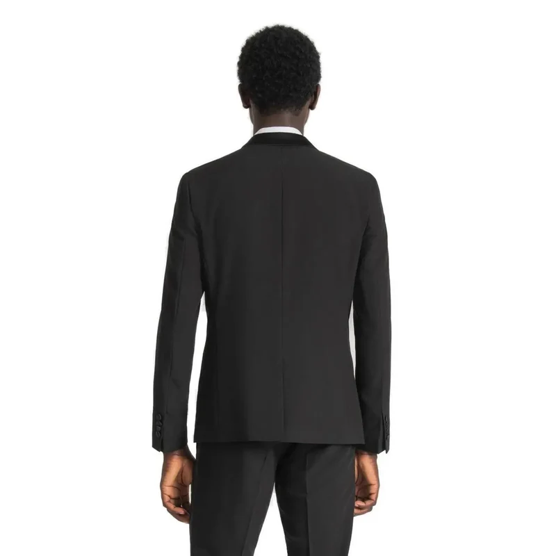 Antony Morato Herren Black Slim-Fit-Sakko mit Reverskragen
