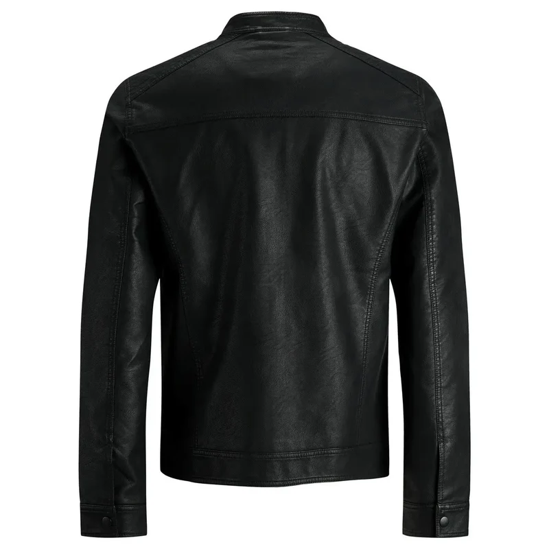 Jack & Jones Herren Schwarzer Polyestermantel mit Langem Reißverschluss 12182461