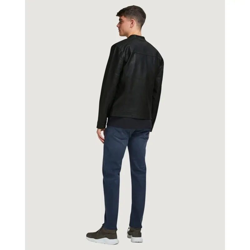 Jack & Jones Herren Schwarzer Polyestermantel mit Langem Reißverschluss 12182461