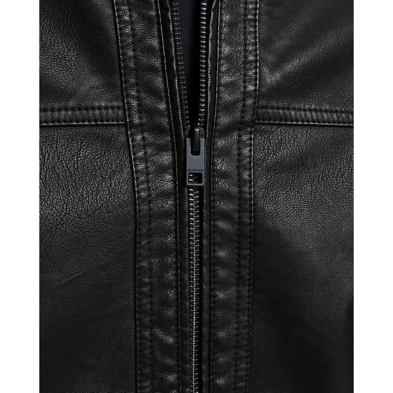 Jack & Jones Herren Schwarzer Polyestermantel mit Langem Reißverschluss 12182461