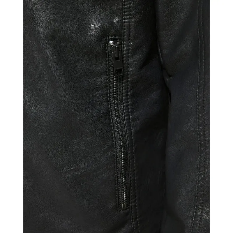 Jack & Jones Herren Schwarzer Polyestermantel mit Langem Reißverschluss 12182461
