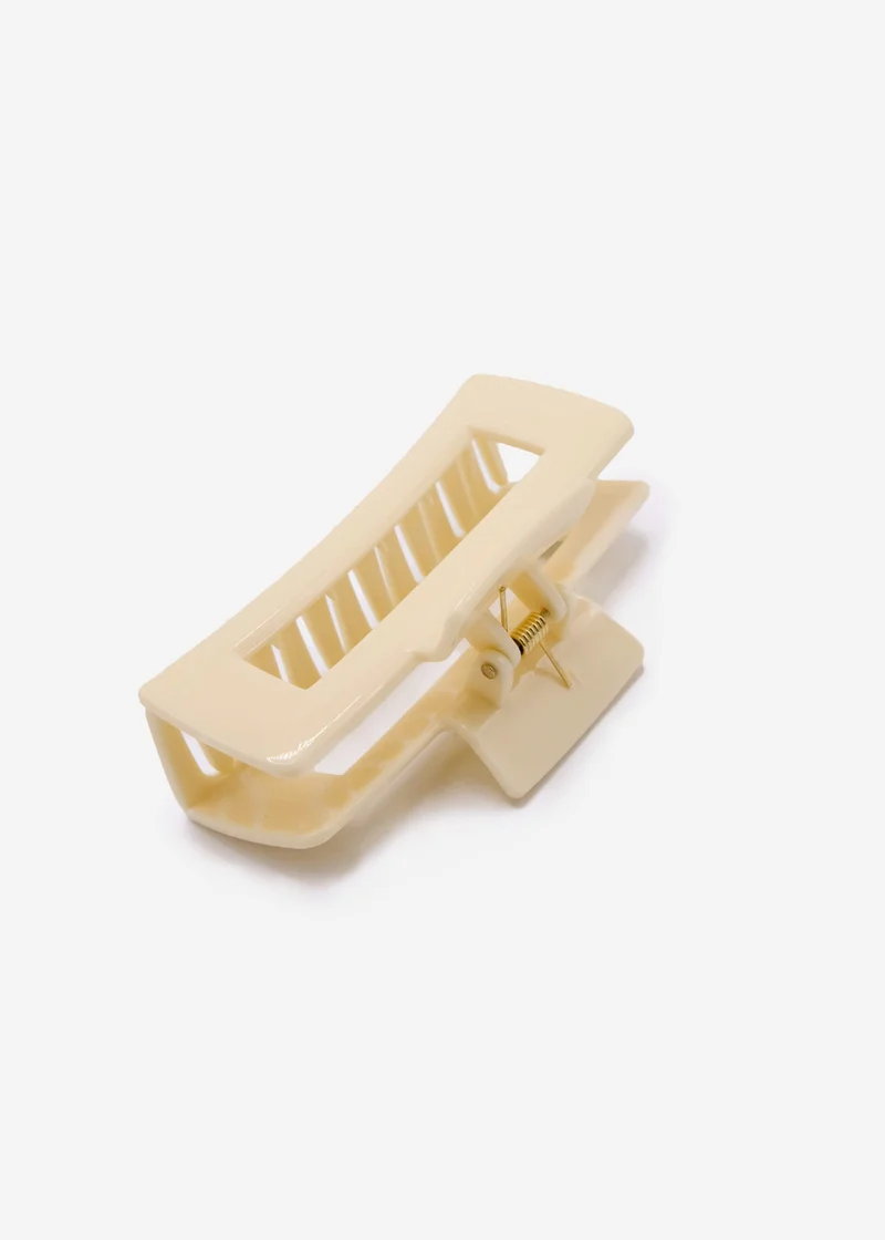 Eckige Haarklammer - beige