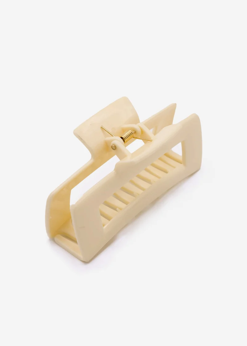 Eckige Haarklammer - beige