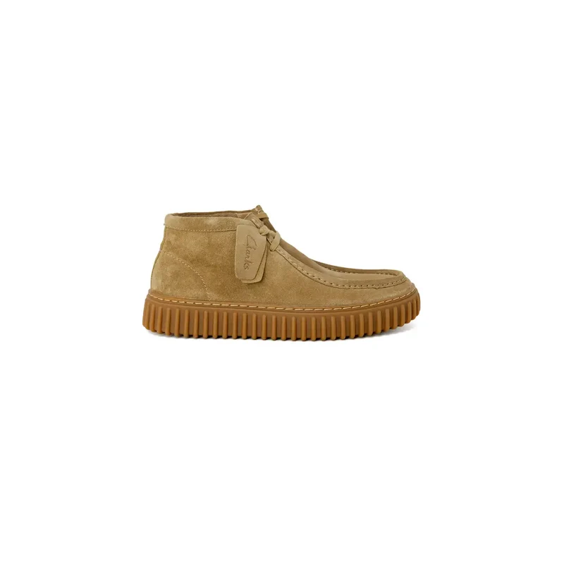 Clarks Herren Schnürschuhe Beige Leder Größe 3,5