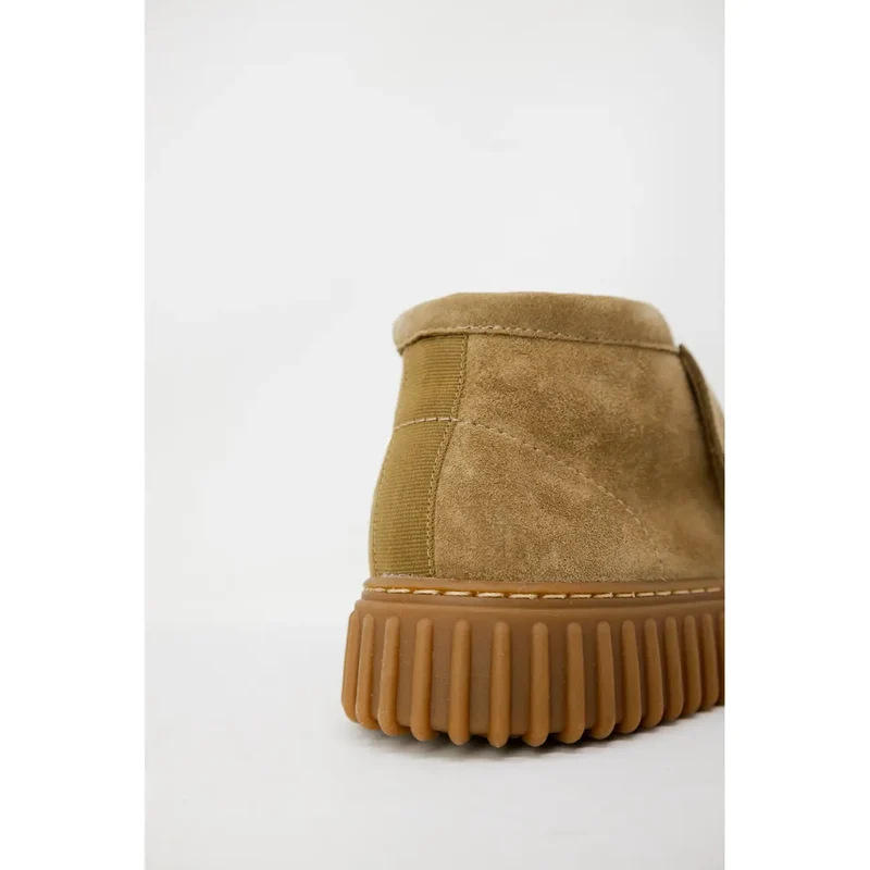 Clarks Herren Schnürschuhe Beige Leder Größe 3,5