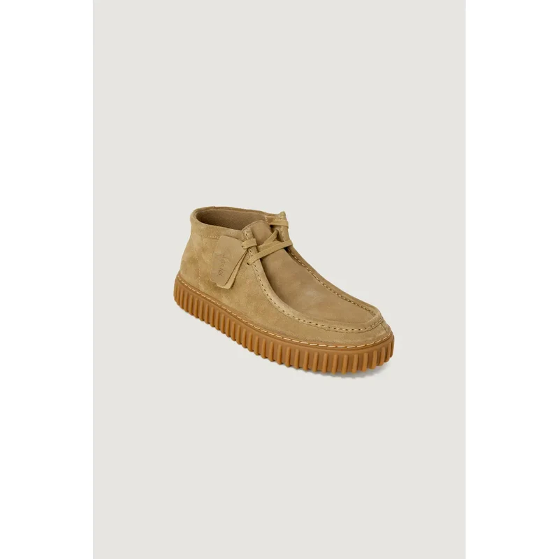 Clarks Herren Schnürschuhe Beige Leder Größe 3,5