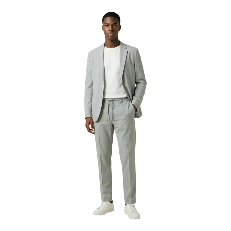 Antony Morato Herren-Grau Polyester-V-Ausschnitt-Sakko mit Revers