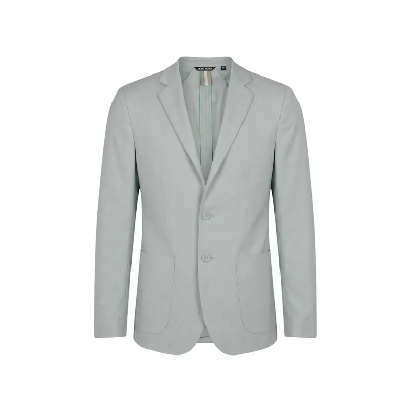 Antony Morato Herren-Grau Polyester-V-Ausschnitt-Sakko mit Revers