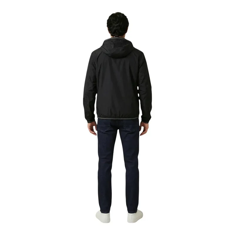 Blauer Herren-Kapuzenblazer aus Polyamid in Schwarz 26SBLUC11018