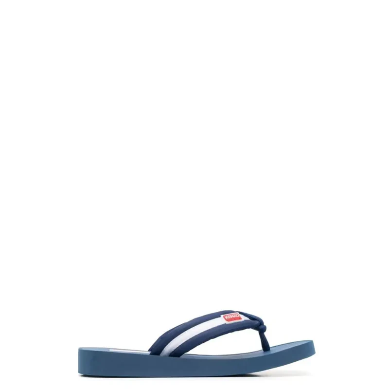 Kenzo Herren-Flip-Flops blaue gestreifte Gummi-Sandalen