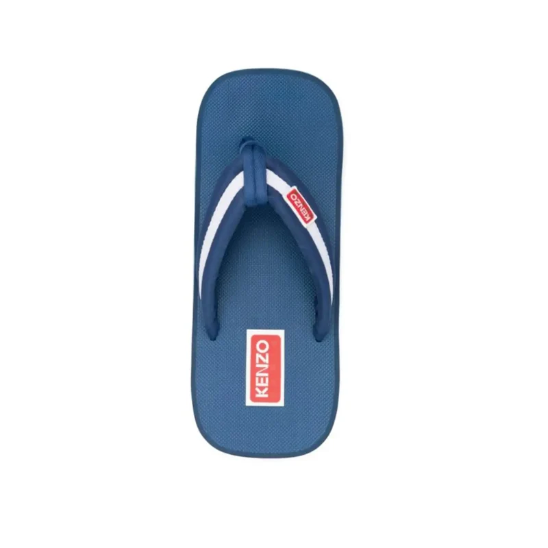 Kenzo Herren-Flip-Flops blaue gestreifte Gummi-Sandalen