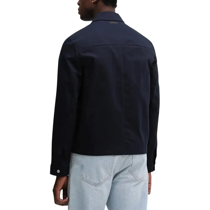 Calvin Klein Herren Blaues Baumwoll-Zip-Sakko im klassischen Schnitt