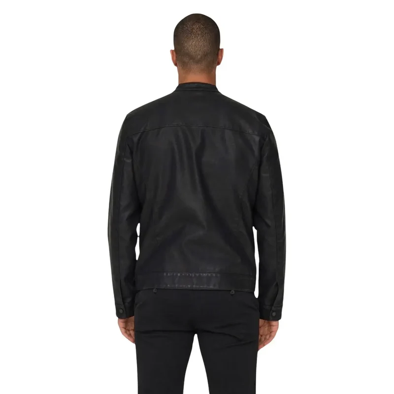 Only & Sons Herren Schwarzer Zipp-Blazer aus Polyester und Polyurethan