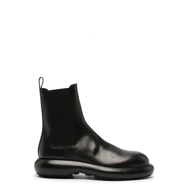 Jil Sander Herren schwarze Leder-Short-Boots Kollektion Herbst/Winter