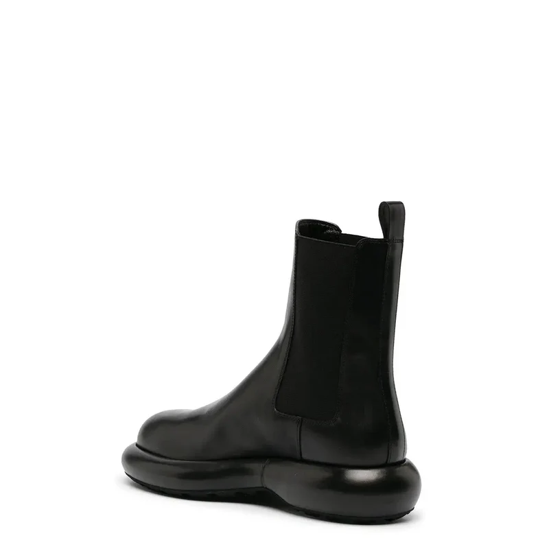 Jil Sander Herren schwarze Leder-Short-Boots Kollektion Herbst/Winter