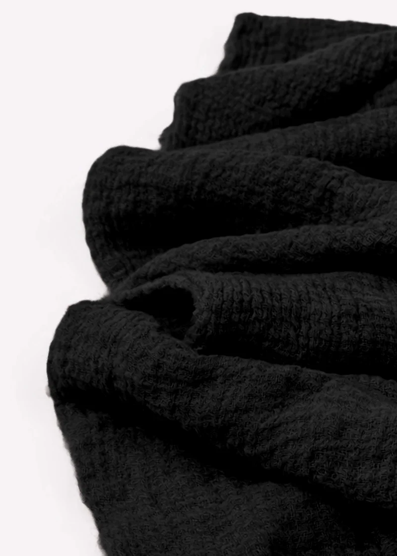 Musselin Schal - schwarz