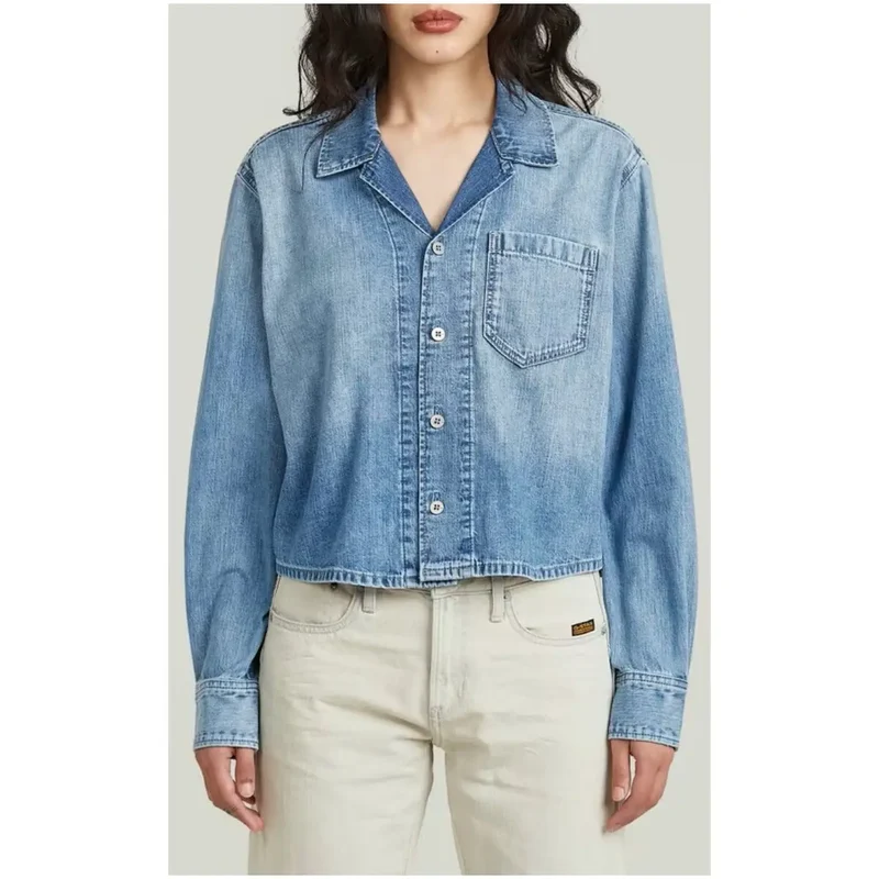 G-Star Damenhellblauer Baumwollblazer