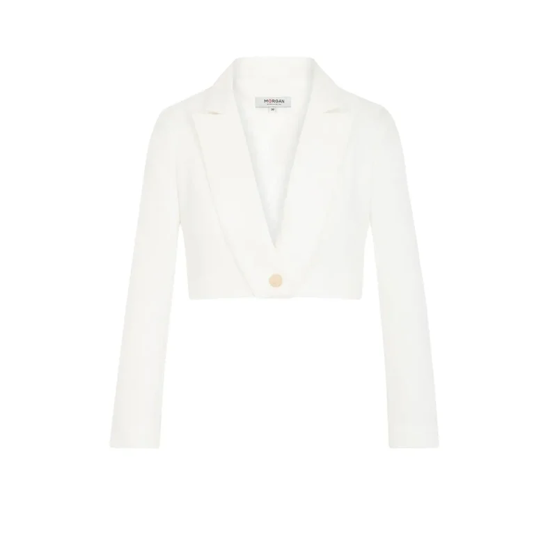 Morgan De Toi Damen weißer langer Blazer für Frühling Sommer
