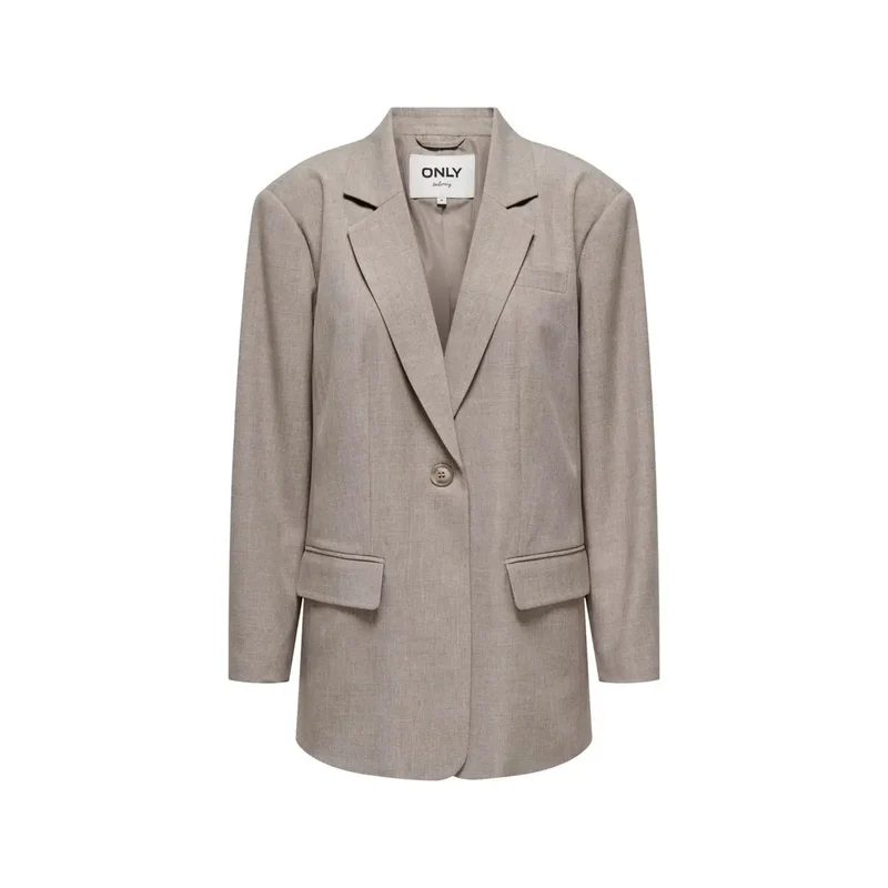 Hellblauer Damen-Blazer mit Knopfleiste und Taschen