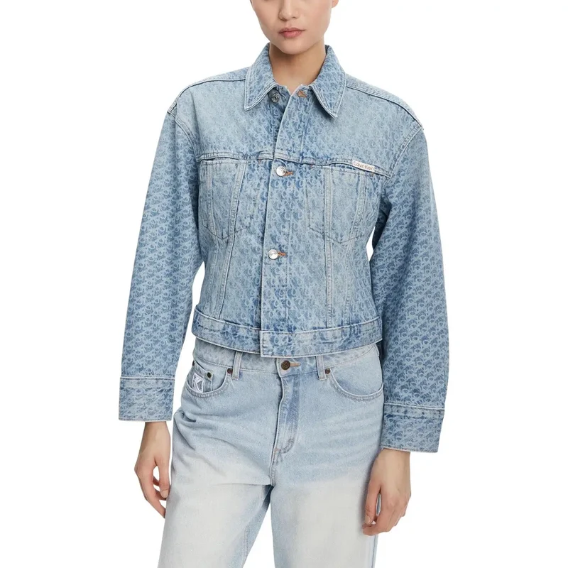 Calvin Klein Jeans Damen Blauer Baumwollblazer mit Vordertaschen
