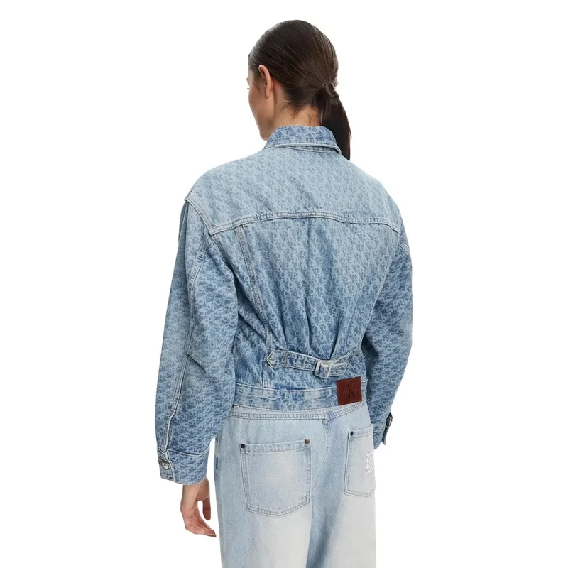 Calvin Klein Jeans Damen Blauer Baumwollblazer mit Vordertaschen
