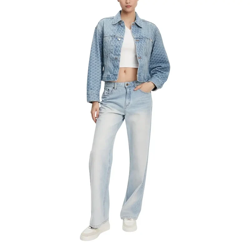 Calvin Klein Jeans Damen Blauer Baumwollblazer mit Vordertaschen