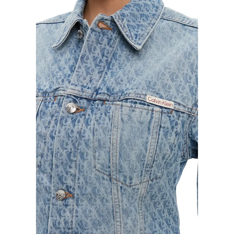 Calvin Klein Jeans Damen Blauer Baumwollblazer mit Vordertaschen