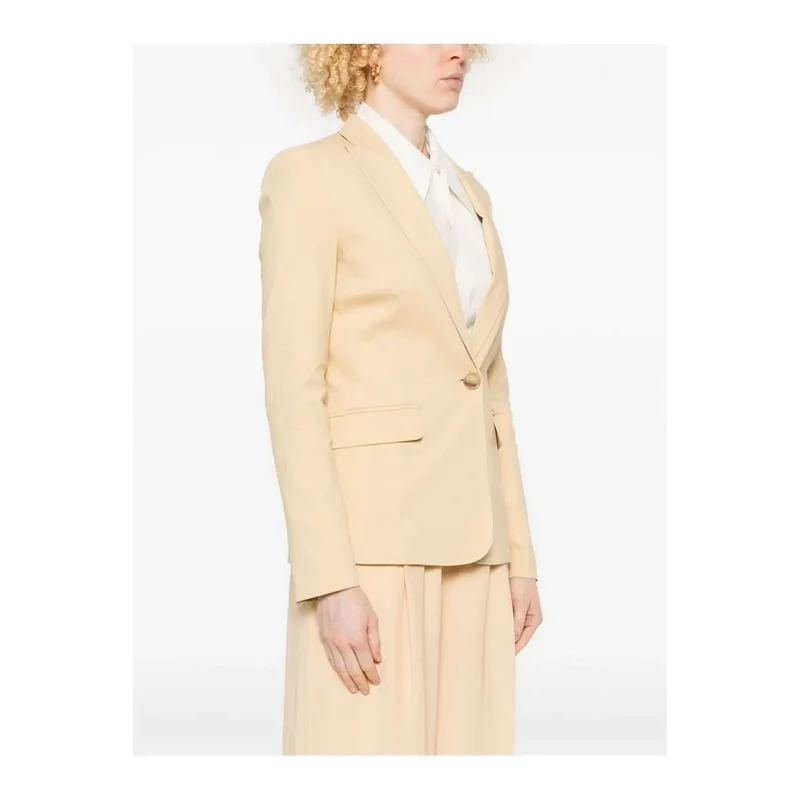 Pinko Gelber Leinen-Blazer mit Knopfleiste und Taschen