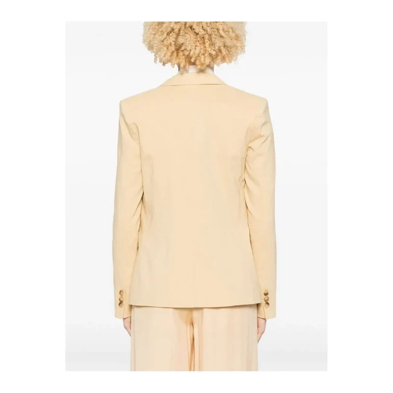 Pinko Gelber Leinen-Blazer mit Knopfleiste und Taschen