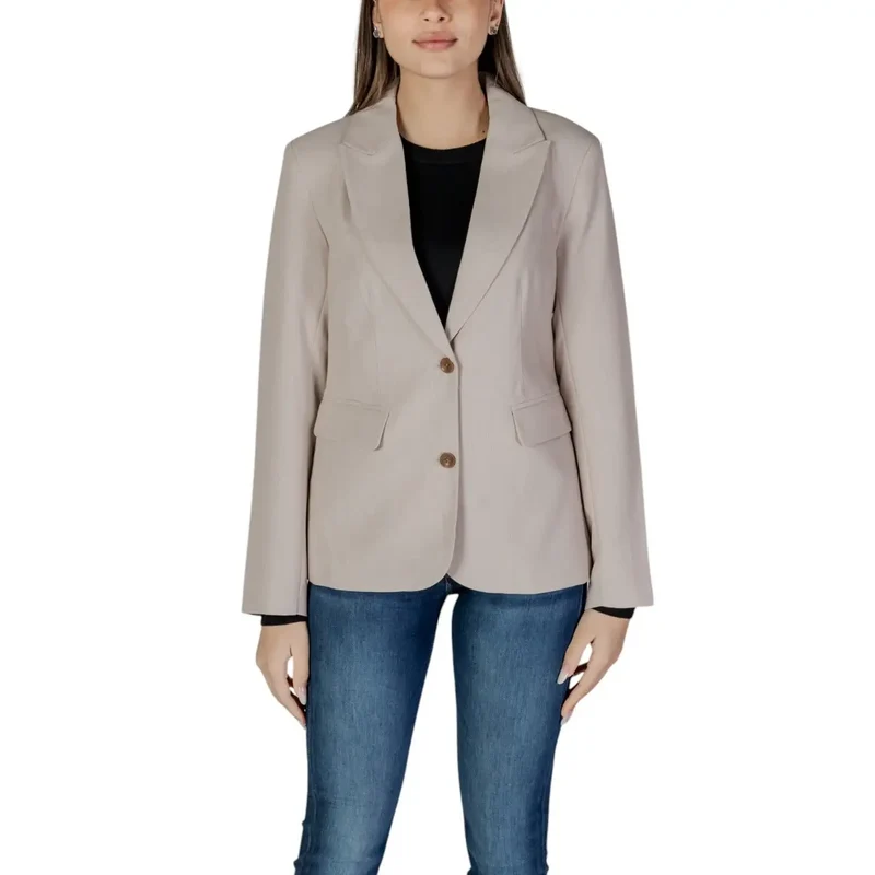 Schwarzer Langarm-Blazer mit Reverskragen und Vordertaschen