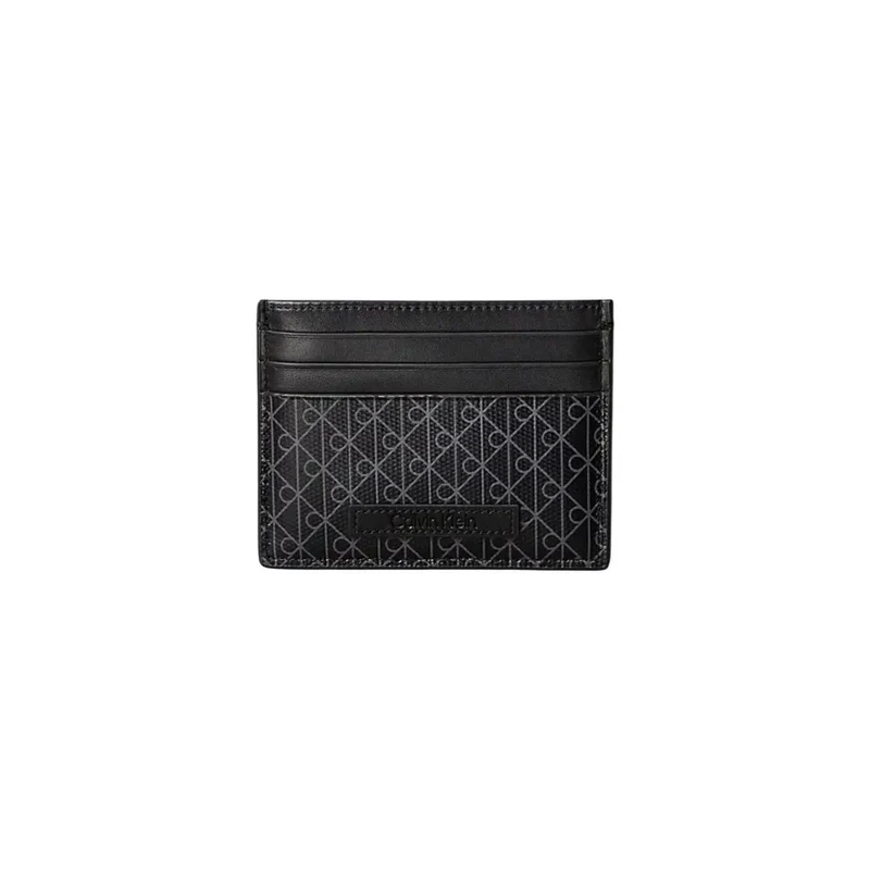 Calvin Klein Herren-Geldbörse Schwarz Print-Tasche 10,5x8x0