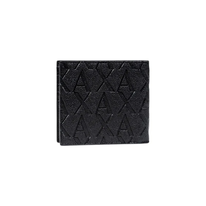 Armani Exchange Herren-Wallet Schwarz bedrucktes Polyester 11x10x1