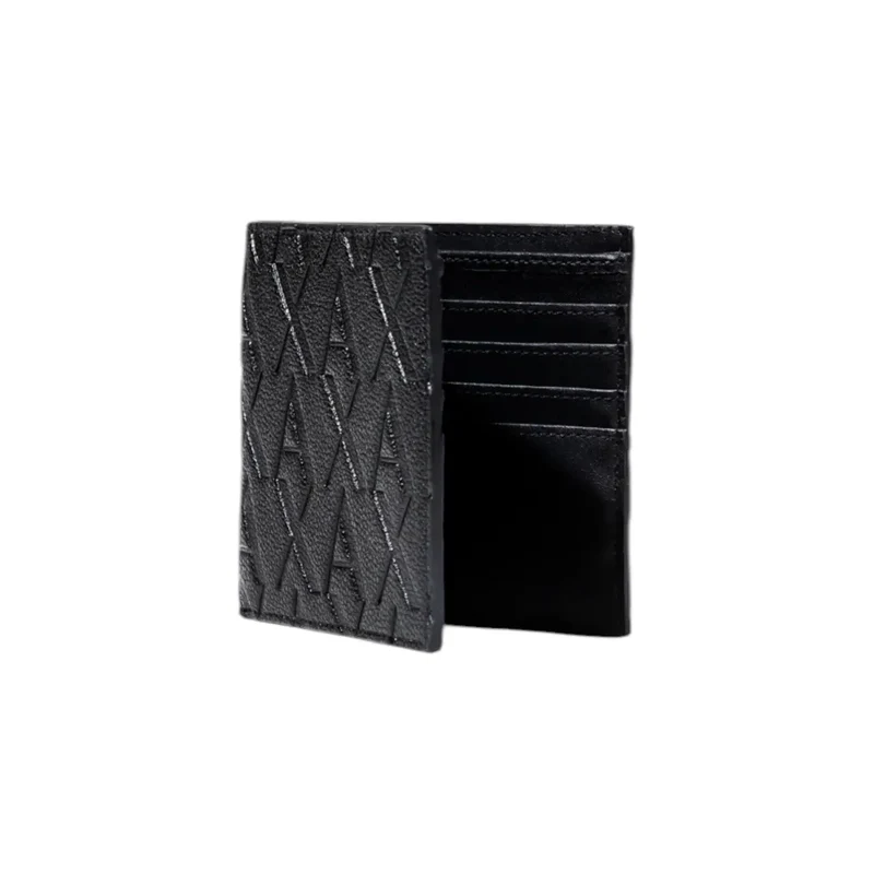 Armani Exchange Herren-Wallet Schwarz bedrucktes Polyester 11x10x1