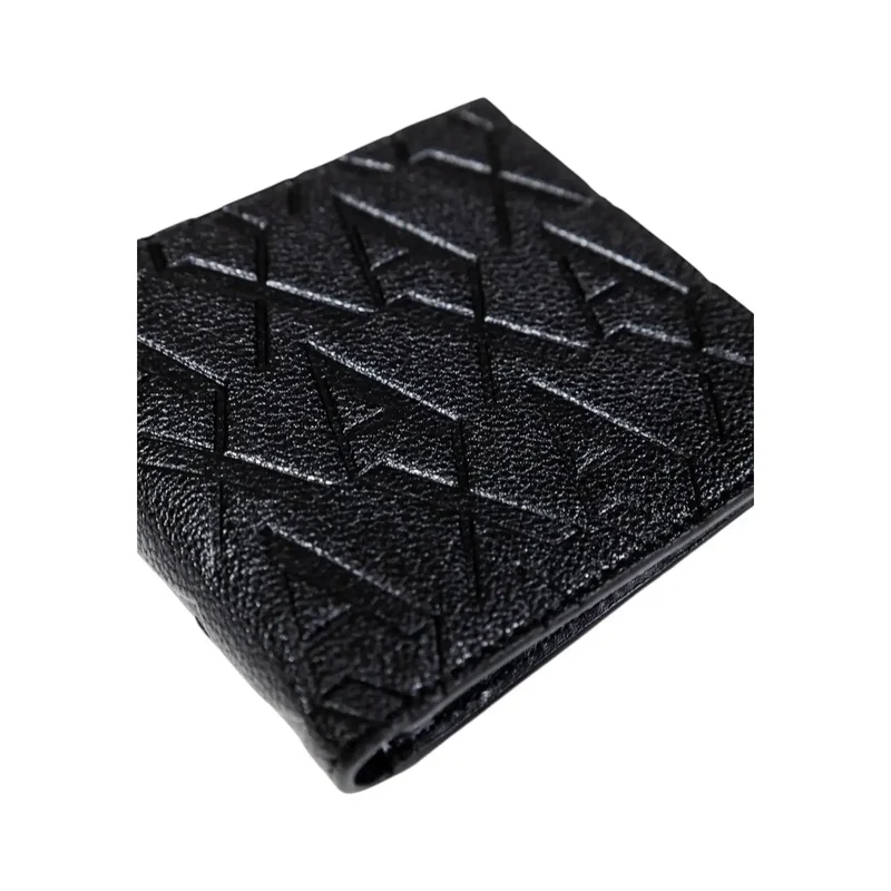 Armani Exchange Herren-Wallet Schwarz bedrucktes Polyester 11x10x1