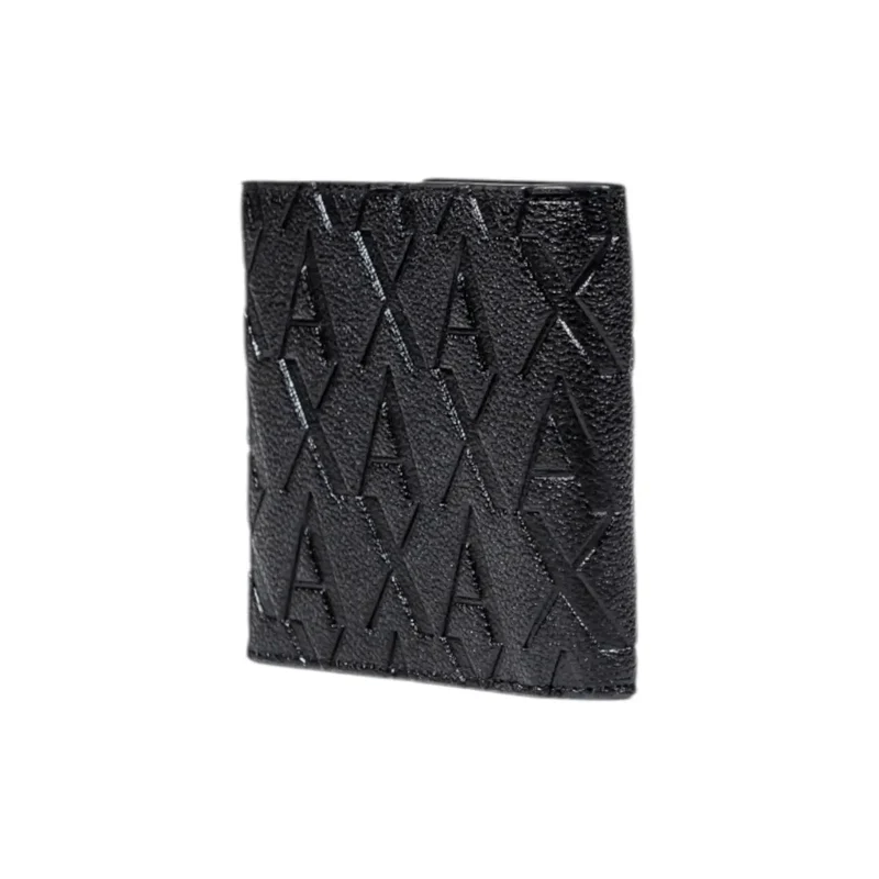 Armani Exchange Herren-Wallet Schwarz bedrucktes Polyester 11x10x1